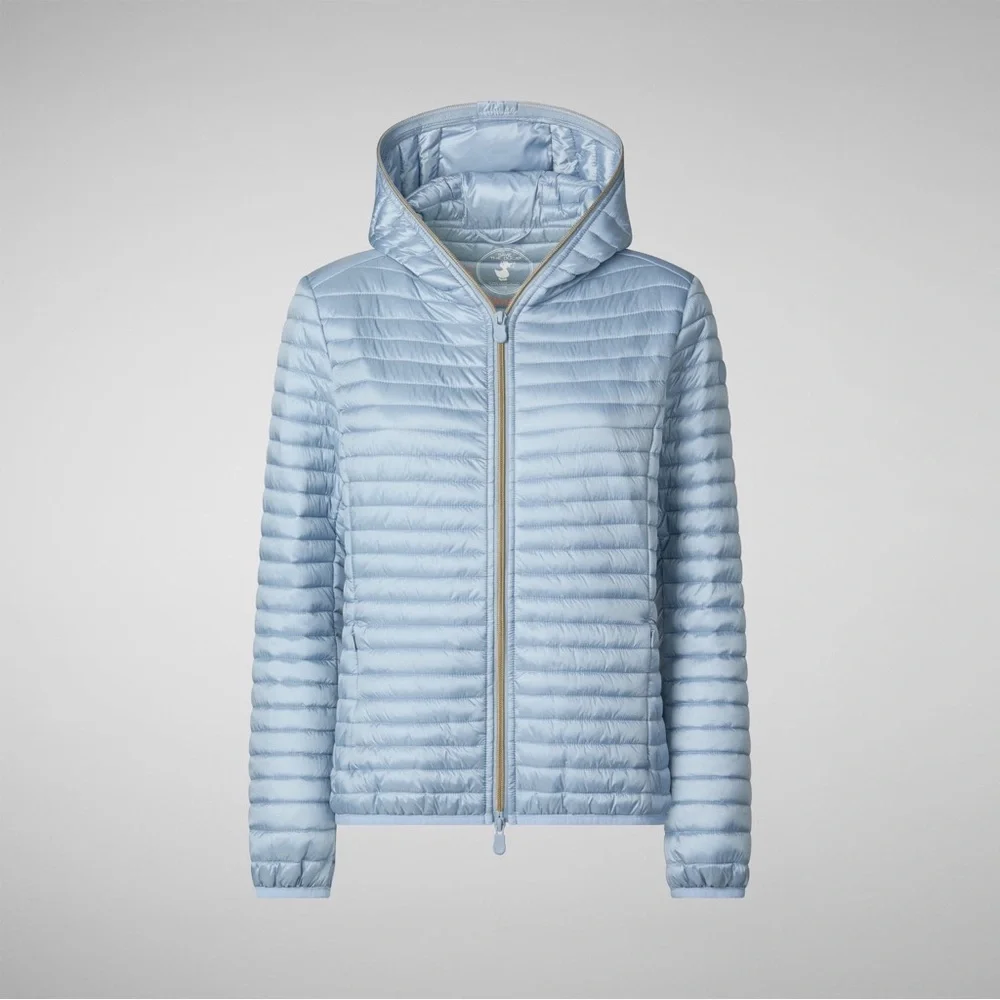 Like new Save the Duck Alexis lightweight puffer jacket in silver blue - Picture 5 of 16